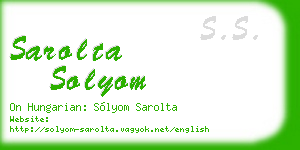sarolta solyom business card
